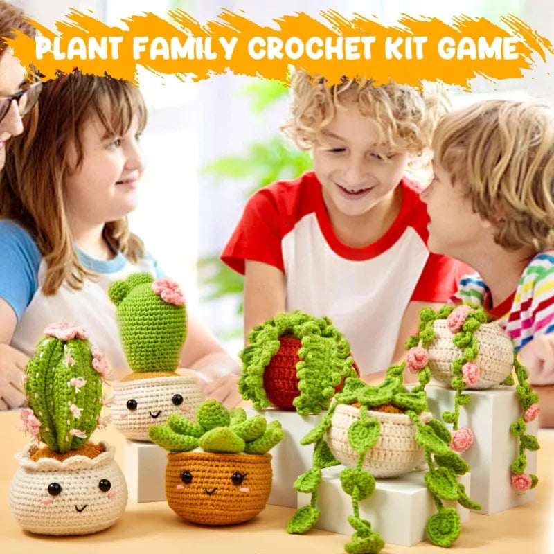 Crochet Kit for Beginners Starter Kits for Adults Craft Knitting  with Step-by-Step Video Tutorials Hanging Potted Plants Family